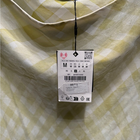 NEW! Zara Yellow Gingham Skirt - Picture 6 of 6